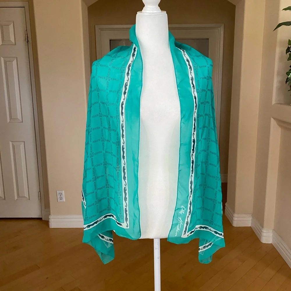 EFFY Hematian Scarf Shawl, Head Wrap, Neck Scarf, Belt, Teal Color